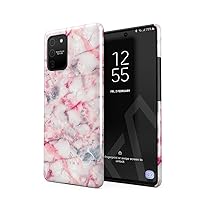 BURGA Phone Case Compatible with Samsung Galaxy S10 LITE - Hybrid 2-Layer Hard Shell + Silicone Protective Case -Raspberry Jam Pink Candy Marble - Scratch-Resistant Shockproof Cover