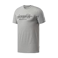 Reebok Mens USA Move Property of Crossfit Graphic T-Shirt, Grey, Small