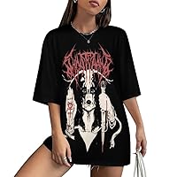 Shirt Women's Oversized Vintage Loose Fit Short Sleeve Fashion Crew Neck Tee Tops