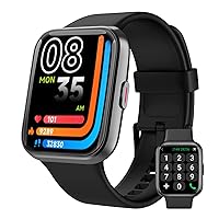 Rere ASW2 Smartwatch (Answer/Actuate), Alexa Built-in, 4.3 cm Fitness Tracker with 60 Sports Modes, Heart Rate, Blood Oxygen, Sleep Monitor, for Android and iOS, IP68 Waterproof, Black
