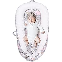 Baby Lounger for Newborn Cover - Newborn Lounger for 0-12 Months, Breathable & Portable Infant Lounger - Adjustable Cotton Soft Baby Floor Seat for Travel, Newborn Essentials -only Cover