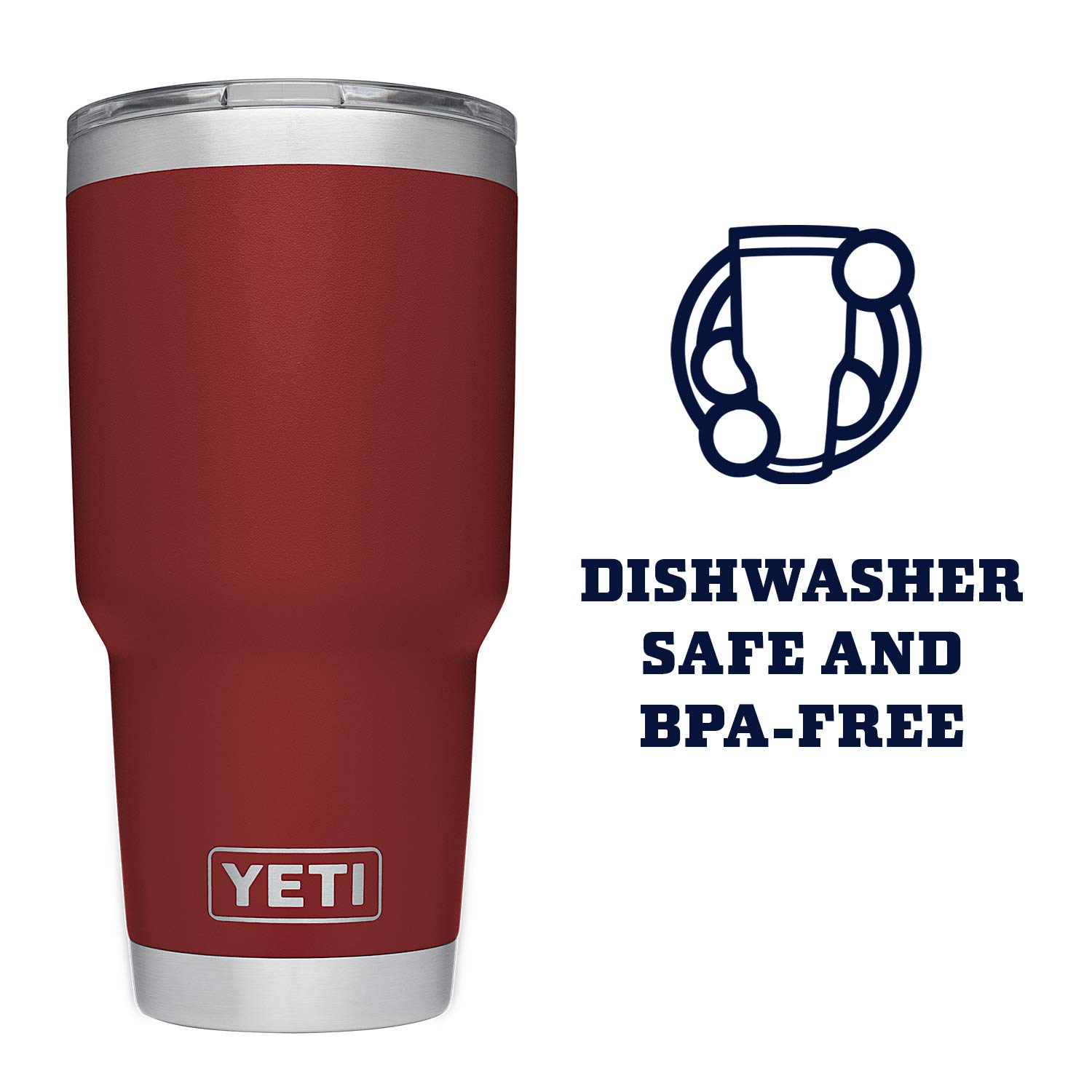YETI Rambler 30 oz Stainless Steel Vacuum Insulated Tumbler w/MagSlider Lid, Brick Red