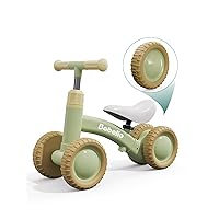 BABELIO Baby Balance Bike for 1 Year Old Boys Girls with Adjustable Seat & Handlebar, Toddler Bike 4-Wheel Off-Roader Design for Boys Girls Aged 10-36 Months