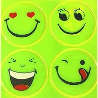 Dewtreetali 1 Sheet Reflective Sticker Small Smile Face for Kids School Bag Reflective Motorcycle for Visible Safety