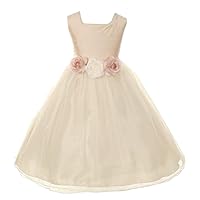 Dupioni Silk Flower Girl Dress-drose-10