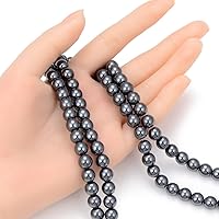 2 Strands Adabele Natural Black Hematite Healing Gemstone 8mm Round Loose Stone Beads (94-100pcs Total) for Jewelry Craft Making GFC1-8