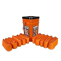 Quick Dam WUGGCO Grab and Go Bucket 10ft & 4ft Water Dams Emergency Flood Protection Kit, Orange, 16 Piece