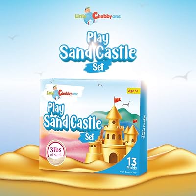 LITTLE CHUBBY ONE 8 Color Kids Play Sand Set - 5 Lbs of Sand - Toy Magic  Sand Set - 10 Molds and Tray for Girls and Boys 