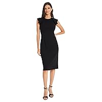 Maggy London Women's Solid Cloud Crepe Dress Workwear Office Desk to Dinner Event Guest of