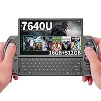 GPD Win 4 [AMD Ryzen 5 7640U] 6 Inches Mini Handheld Win 11 PC Game Console Gameplayer 1920X1080 TouchScreen Laptop Tablet PC (Black, 16GB+512B)
