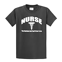 Nurse T-Shirt Nursing The Hardest Job You Will Ever Love RN LPN CNA Hospital Tee Unisex Shirt-Charcoal-Medium