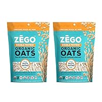 ZEGO Double Protein Raw Oats, Organic, Purity Protocol Gluten Free, GIyphosate Free, 14oz Bags, Bundle of 2 Bags (28oz total)