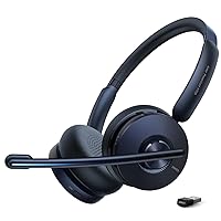 Anker PowerConf H700, Bluetooth Headset with Microphone, Active Noise Cancelling, Audio Recording and Meeting Transcription, AI-Enhanced Calls, Compatible with Conference Platforms, 24H Talk Time