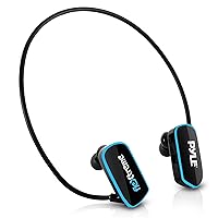 Waterproof MP3 Player Swim Headphone-Submersible IPX8 Flexible Wrap-Around Style Headphones Built-in Rechargeable Battery USB Connection w/4GB Flash Memory&Replacement Earbuds-Pyle PSWP6BK