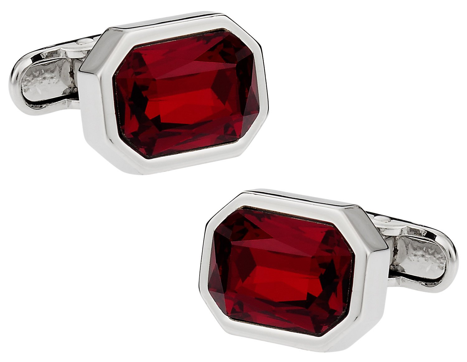 Cuff-Daddy Shimmering Crystal Siam Red Cufflinks with Presentation Box