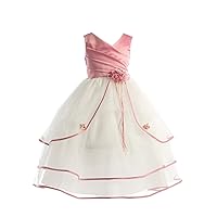 Girls Pleated Satin Special Occasion Flower Girl Dress Sizes 2 To 16