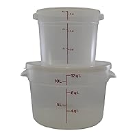 Cambro Bundle, 6 & 12 Quart Translucent Round Food Storage Containers with Lids and 1 Bowl and Pan Scraper