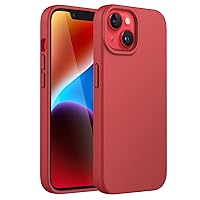 JETech Silicone Case for iPhone 14 6.1-Inch, Silky-Soft Touch Full-Body Protective Phone Case, Shockproof Cover with Microfiber Lining (Red)