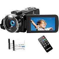 2.7K 42MP Video Camera Camcorder with LED Fill Light,18X Digital Zoom Camera Recorder 3.0'' 270 Degree Rotation LCD Screen Vlogging Camera for YouTube with Remote Controller,2 Batteries