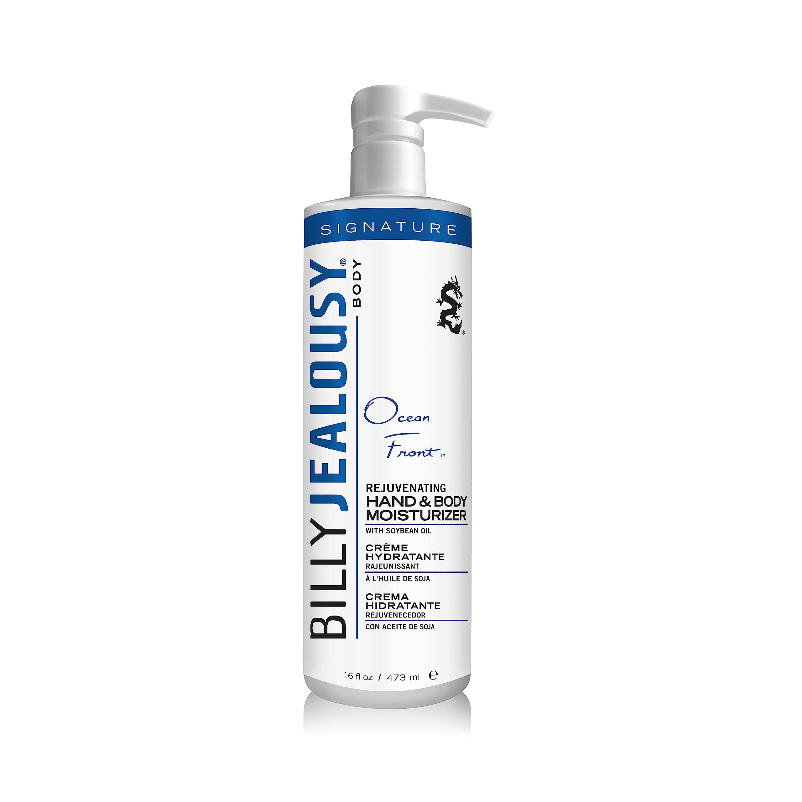 Billy Jealousy Ocean Front Hand & Body Moisturizer for Soft Nourished Skin Ideal for All Skin Types, Non-greasy Body Lotion with Vitamin E & Soybean Oil, 16 Fl Oz
