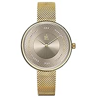 KLFJFD Women's Fashion Light Luxury Steel Mesh Strap Waterproof Quartz Watch Student Creative Casual Personality Big Dial Gift Fashion Wrist Watch