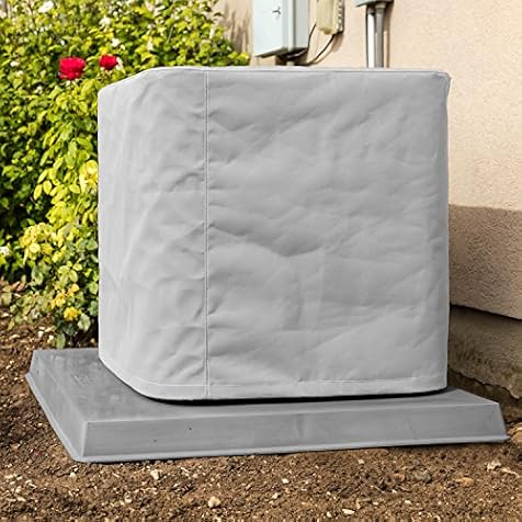 SugarHouse Outdoor Air Conditioner Cover - Premium Marine Canvas - Made in The USA - 7-Year Warranty - 34" x 34" x 30" - Gray