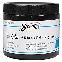 Sax 1299777 True Flow Water Soluble Block Printing Ink - 16 Ounces - Black