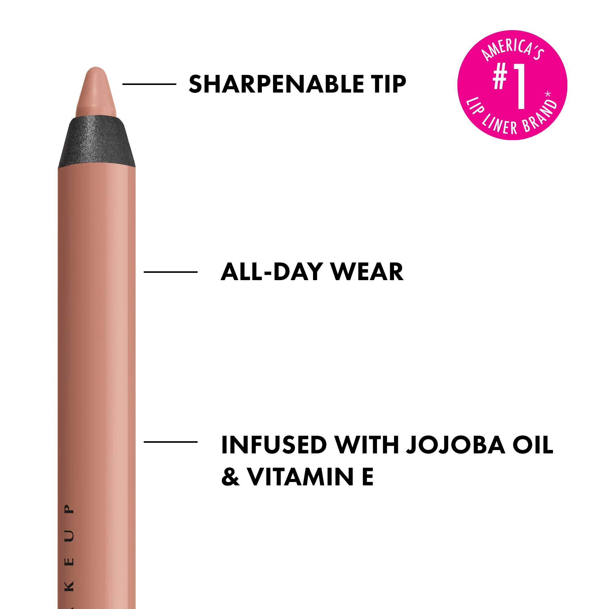 NYX PROFESSIONAL MAKEUP Line Loud Lip Liner, Longwear and Pigmented Lip Pencil with Jojoba Oil & Vitamin E - Goal Crusher (Midtone Beige)