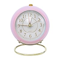 Retro Alarm Clock with Night Light Silent Clock Bedroom Home Decoration Operated Bedside Clock for Deep Sleepers Ticking Clock Modern