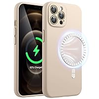 JETech Magnetic Silicone Case for iPhone 12 Pro Max 6.7-Inch, Compatible with MagSafe, Phone Cover with Camera Lens Full Protection (Gold)