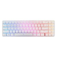 HUO JI 60% Compact RGB Wireless Mechanical Gaming Keyboard, Blue Switches, Bluetooth 5.0, Wired Keyboard 71 Keys for PC Tablet Laptop Cell Phone, White