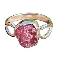 Raw Ruby Ring | July Birthstone Natural Ruby Ring | Raw Gemstone Handmade Silver Ring | Sterling Solid Silver 925 | Handmade Jewelry