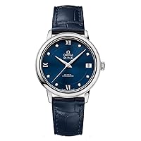 Omega De Ville Prestige Automatic Blue Diamond Dial Ladies Watch 42413332053001