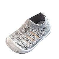 Toddler Shows Girls Summer and Autumn Cute Girls Flying Woven Mesh Breathable Flat Solid Color Toddler Athletic Sneaker