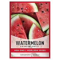 Gardeners Basics, Watermelon Seeds for Planting - Crimson Sweet Heirloom Variety, Non-GMO Fruit Seed - 2 Grams of Seeds Great for Outdoor Garden