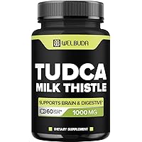 1000mg Tudca Supplement with Milk Thistle Extract - 60 Vegan Capsules - Support for Immune System, Digestion Health, Body Purification & Brain Health