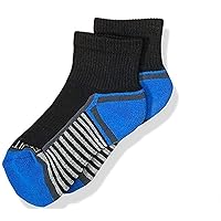 Fruit of the Loom Boys Everyday Cushioned Ankle Socks - 13-Pack, Black Assorted, 3-9