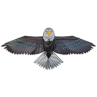 In the Breeze 3373 — 70-inch Bald Eagle Kite — Realistic Printed Bird of Prey Kite; Single-Line Easy-Flying; Kite Line Included