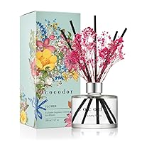 COCODOR Preserved Flower Reed Diffuser/Lovely Peony/6.7oz/1Pack / Home Fragrance Scent Essential Oil Stick Diffuser for Bedroom Bathroom Home Décor