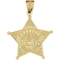Silver State Of Florida Sheriff's Dept. Pendant | 14K Yellow Gold-plated 925 Silver State Of Florida Sheriff's Dept. Pendant