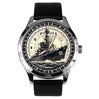 United States Navy Destroyer Arleigh Burke Battleship Art Solid Brass Naval Collectible Watch