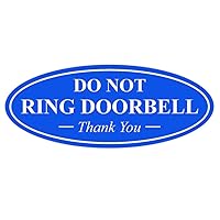 Oval DO NOT Ring DOORBELL Thank You Sign - Blue Medium