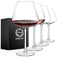 Super Large 28Oz Wine Glasses Set of 4, Hand Blown Crystal Red Wine or White Wine Burgundy Glass, Hand Crafted by Artisans - Gifts for Women, Men, Wedding, Anniversary, Christmas, Birthday