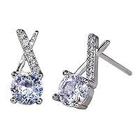 Fashion Jewelry Crown Heart Flower Stud Earring Classic Shining Zircon Small Stud Earring Ear Stud Men Crystal Earring