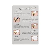 OEKOJK Beauty Poster Acne Type Guide Poster (4) Canvas Painting Wall Art Poster for Bedroom Living Room Decor 12x18inch(30x45cm) Unframe-style