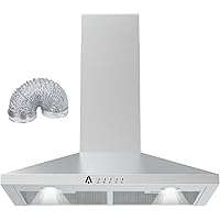 Kitchen Hood，Built-In/Insert area Hood 30ft, Convertible Kitchen Vent Hood, Stainless Steel Stove Hood with Push Button, 265 CFM, Baffle Filt,effectively eliminating smoke, odors, and grease