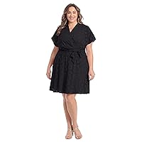 London Times Women's Batwing Flutter Sleeve Fit and Flare Dress
