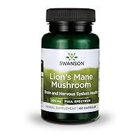 Lion's Mane Mushroom Capsules - 500 mg Each, 60 Capsules - Herbal Supplement Supporting Cognitive Function