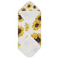 Sunflower Baby Bath Towel Girl Hooded Baby Towel Super Soft Kids Bath Towel 4 Layers Baby Shower Towel Gift for Boys Girls, 35x35 Inch