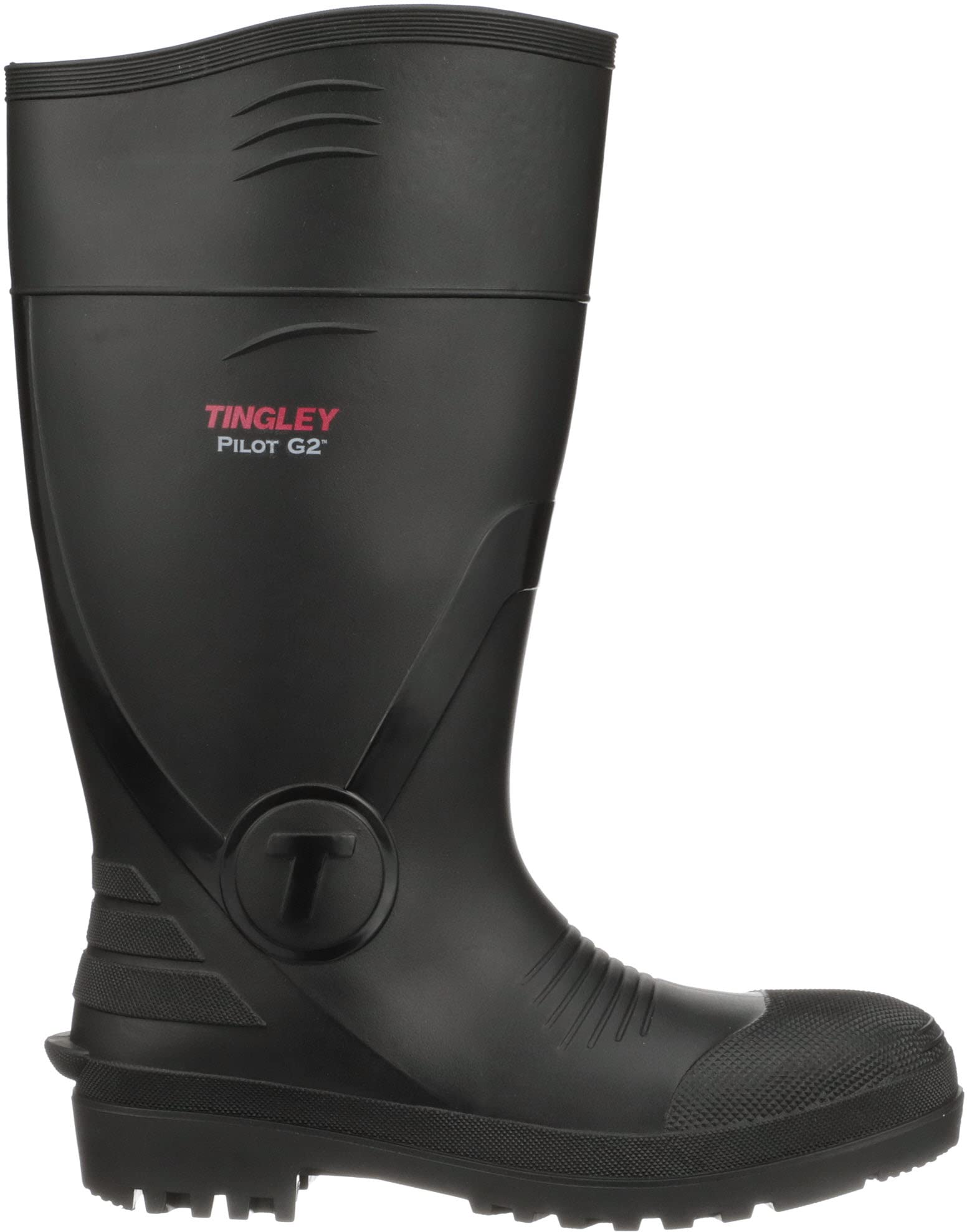 TINGLEY unisex adult Rubber Workboot Rain Boot, Black, 7 Women 5 Men US